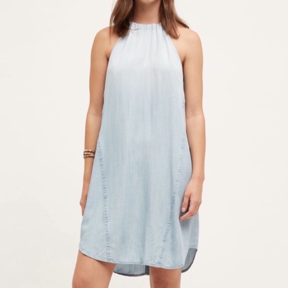 Cloth & Stone High Tide Halter Dress Blue Ombre